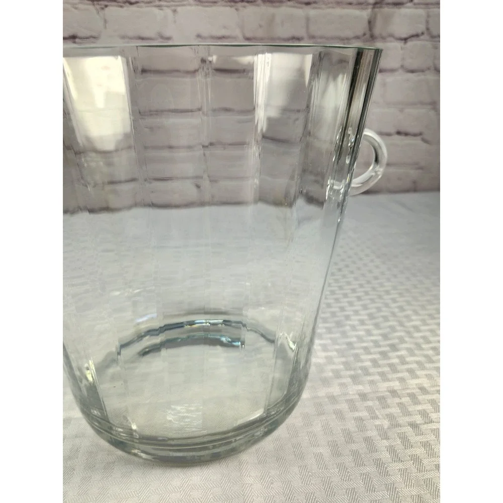Gorgeous LARGE Vintage Blown Glass Paneled Champagne Ice Bucket 9 in.